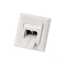 Anschlussdose up - Anschlussdose, unterputz - RJ-45 x 2 - ral 9010, Reinweiß (012141) - Helos