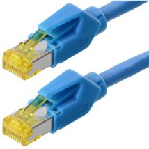 Draka Patchcable s/ftp PiMF cat 6A iso/iec bleue 1,0 m - pour 10 Gigabit/s, halogenfrei, avec Draka UC900 cable et Hirose TM31 prise mâle (120042)