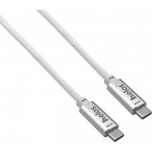 Helos - câble de raccordement, usb 4, 40 Gbps 240W,Type-C premium Stecker, 1,0m, blanc (372342)