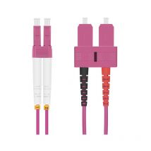 Câble Patch lwl 50/125 Micron OM4 lc/sc 20 m, sc et lc Duplex Stecker, erikaviolett/Rouge Foncé, 115762 - Helos