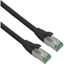 Grs zertifiziertes Cat 6a câble patch avec Cat 7 Rohkabel tpe noir 3,0 m (363734) - Helos