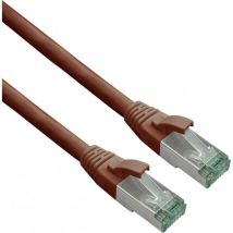 Grs zertifiziertes Cat 6a Patchcâble avec Cat 7 Rohcâble tpe brun 10,0m (363776) - Helos