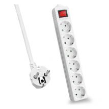 Helos - Multiprise classic 6 prises avec interrupteur Blanc 3 m (262797)