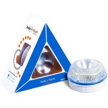 Help Flash - Lumière d'urgence autonome, pré-signal de danger v16 et lampe de poche, homologuée, réglementation dgt, V16, avec base magnétisée, activa