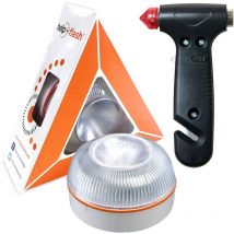 HELP FLASH Lumiere urgence CLIGNOTANTE V16 + marteau sécurité