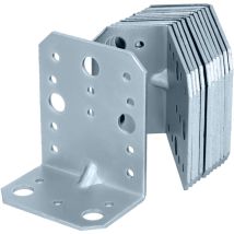 Helpmate - 12 Collegamenti Angolari Con Nervatura 50x90x75 Mm - Connettore Per Legno Con Zincatura Galvanizzata E Passivato Blu - Squadretta Perforata