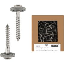 Helpmate - Viti Spengler 4,5 X 35 Mm, 50 Pezzi, Din 7995, In Acciaio Inox A2, Pz2, Din 7995, Testa Cilindrica, Con Disco E Epdm Di, Argento, 4,5 X 35 