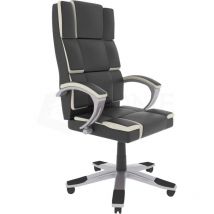 Henderson Office Chair Faux Leather Adjustable Ergonomic Executive Computer Desk Chair Swivel Seat, Black & White