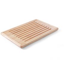 Hendi - Tagliere per pane, con griglia rimovibile e vassoio raccoglibriciole, tagliere da cucina, 475x322x(H)20mm, legno di gomma