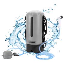 Hengda - 12L Campingdusche mit Fußpumpe, Gartendusche für Wandern Reisen Garten Pet Reinigung