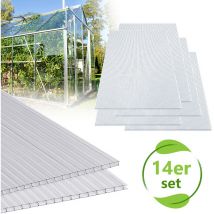 14 Plaque polycarbonate creux 4 mm. Plaques alvéolaires en polycarbonate 10.25 m². Plaques à double paroi polycarbonate alvéolaire résistant aux uv