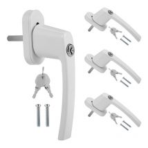 Poignées de fenêtre Poignée de fenêtre alliage d'aluminium Compatible avec les fenêtres communes et les portes de balcon blanc 4X