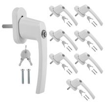 Poignées de fenêtre Poignée de fenêtre alliage d'aluminium Compatible avec les fenêtres communes et les portes de balcon blanc 8X