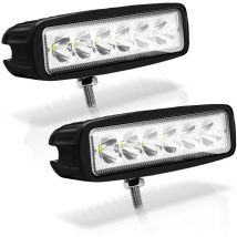 18W Faro Trabajo led Focos de Coche 12V 24V Faros Led Tractor IP67 Impermeable Off-road Foco de Trabajo led para Moto atv suv Tractor Camión 2 piezas