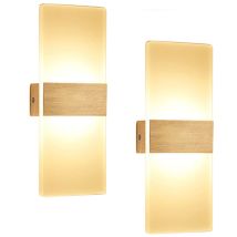 Swanew 2 Stueck led Wandleuchte innen 12W Modern Wandlampe Acryl Wandbeleuchtung fuer Wohnzimmer Schlafzimmer Treppenhaus Flur.Warmweiss
