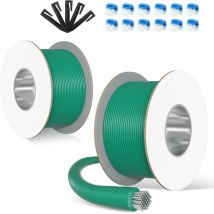 200m Câble Périphérique Universel pour Tondeuse-Robot, 24 Connecteurs de Câble + 700 Piquets de Terre, ø 2,7 mm, Câble de Délimitation pour Jardins