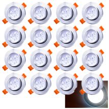 20X led Spot Spot encastré Set Spot encastré pour plafond IP44 3W a++ 230 v Blanc froid ce&rohs avec transformateur - Hengda