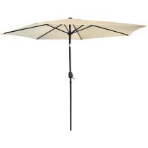 Parasol de Jardin 270 cm, UV30+, Parasol d'Extérieur, Parasol de Terrasse, Manivelle, Beige, Parasol de plage - Hengda