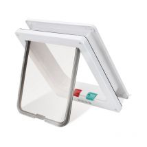 4-Way Flap Cat Flap Tunnel Cat Flap Pet Flap 19.2x20cm,blanco - Hengda