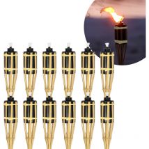 60 x Torche de jardin Torche de Bambou pour l'extérieur Set lampe huile pour dehors 90cm - Hengda