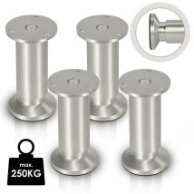 4X Pieds de meuble Pieds de socle Pieds de meuble Pied d'armoire Lit Réglable-Aluminium-60mm