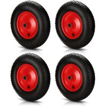Einfeben - swanew 4X Ruota pneumatica per carriola con asse Ruota di ricambio ø 390mm Carrello da giardino 120 kg Ruota di scorta