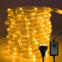 Hengda 50M Tube Lumineux Extérieur LED Guirlande Lumineuse Décoration.Blanc chaud.avec Adapteur d’alimentation