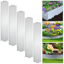 Einfeben 15M Bordure de pelouse 100x18cm Bordure de tonte Bordure de chemin Bordure de parterre Métal galvanisé Bordure de parterre