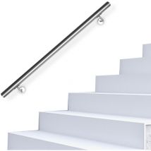 Wolketon - swanew Acero inoxidable de pasamanos swanew. acero inoxidable cepillado. 110 cm. soporte de pared. barandilla de escalera con tacos de