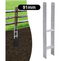 Anclaje de poste Anclaje en h Soporte de poste Soporte de poste de valla 91 mm - 4 piezas - Hengda
