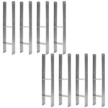Ancrage de poteau Support de poteau Ancrage h argenté Carport 600mm Pied de poteau 111mm 2 pièces - Hengda