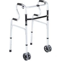 Tolletour - swanew Andador de aluminio de 4 ruedas. Plegable. máx. 180 kg Regulable en altura. Andador