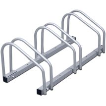 SWANEW Aparcabicicletas para 3 bicicletas, 70,5x32x26cm, Aparcabicicletas de acero galvanizado, se puede fijar al suelo/pared, para anchos de