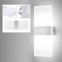 Hengda - Applique murale led Éclairage mural extérieur Éclairage mural intérieur Applique murale à effet Lampe de couloir Blanc 12W