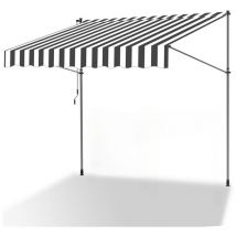 Auvent manuel Auvent rétractable sans perçage 300x120cm Blanc Gris - Hengda