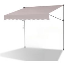 Auvent manuel Auvent rétractable sans perçage 300x120cm Beige - Hengda