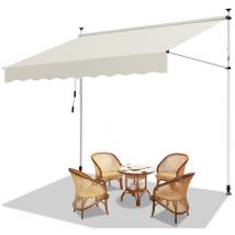 Auvent manuel terrasse Protection solaire UV-résistante Hydrofuge avec protection solaire Crème 2.5M - Hengda