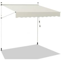 Hengda Auvent manuel terrasse Protection solaire UV-résistante Hydrofuge avec protection solaire Crème 3.5M
