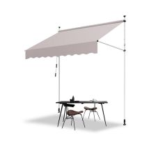 Auvent manuel terrasse Protection solaire UV-résistante Hydrofuge avec protection solaire Beige 3.5M - Hengda