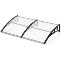 Auvent pour porte Auvent Marquise pour Porte en aluminium Marquise de Porte et Fenêtre Extérieur Plaque Protection Contre Pluie Neige Vent 100 x 200