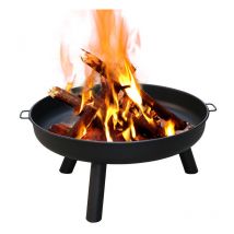 Hengda Bac à feu Corbeille de feu BBQ avec trou brasé Chauffage de jardin 80 cm Chauffage radiant