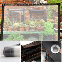 Bâche transparente en plastique épais avec Oeillets en métal Pour camping. sol. plantes Bâche imperméable 4 x 2 m