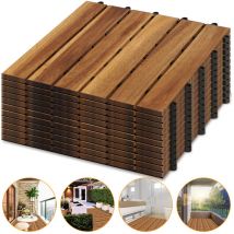 Tolletour - swanew Baldosas de madera de acacia. 4 m². 44 unidades. 30 x 30 cm. para balcón. jardín. terraza. balcón