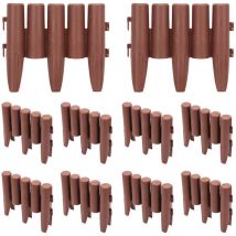 Randaco - swanew Borde de césped de 30 piezas Borde de arriate de 8.4 m Valla decorativa Borde de césped de pp. marrón
