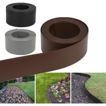Bordure de jardin Bordure de pelouse flexible Bordure de lit en plastique dur Bordure de tonte Jardinage 10mx12.5cmx2mm gris - Hengda