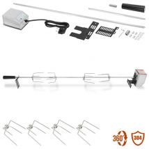 Broche bbq Set 117cm 230V en Acier affiné 4 Fourches incluses Broches Grillade Rôtisserie - Hengda