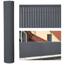 Swanew Canisse de pvc, Pantalla de jardín, Piscinas, Valla de pvc resistente a los rayos uv, Gris 160 x 900cm
