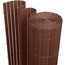 Swanew Canisse de pvc, Pantalla de jardín, Piscinas, Valla de pvc resistente a los rayos uv, Marrón 90 x 500cm