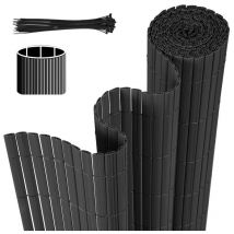 Hengda - Canisse en pvc double face.90% d'occultation.gris anthracite.H.80 cm x L.300 cm