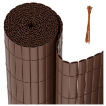 Canisse en pvc Occultant Cloture pour le jardinet balcon clôture brise-vent Intimité avec Serre-Câbles Marron 180 x 800cm - Hengda